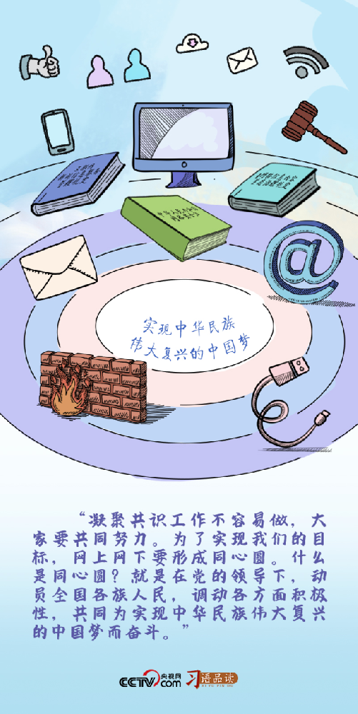 “为了实现我们的目标，网上网下要形成同心圆”